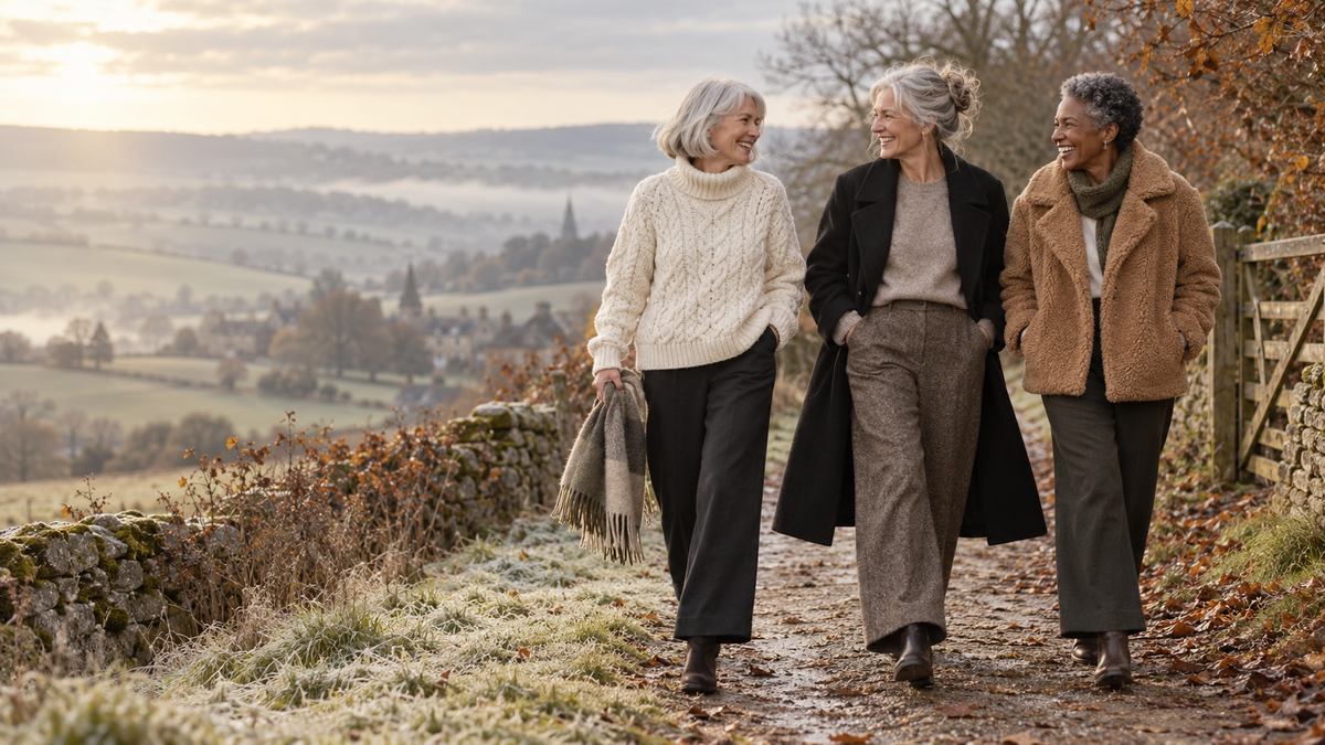 Women in cosy autumn knitwear and coats | Emma's Boutique London