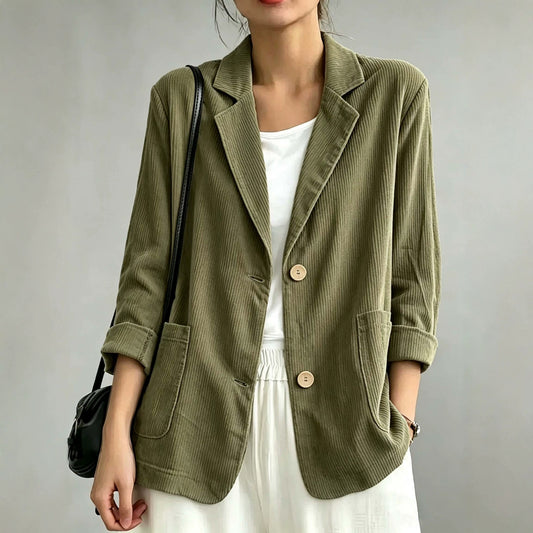 Textured Single-Breasted Blazer | Relaxed Fit